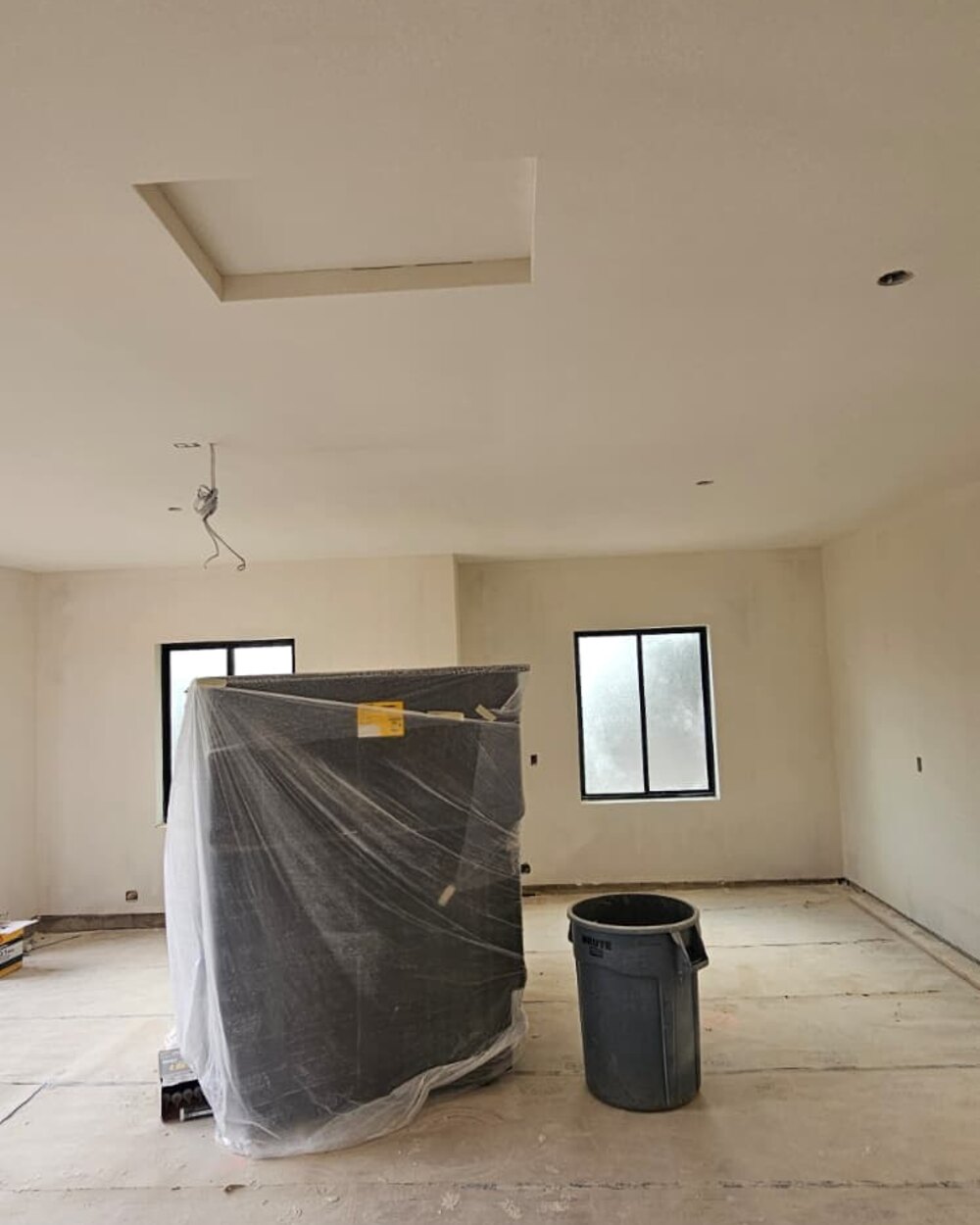 Interior wall with finished drywall ready for repair